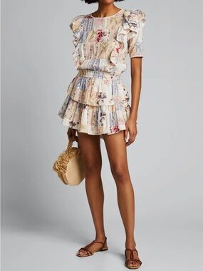LoveShackFancy NWT Natasha Mini Dress - Floral Patchwork